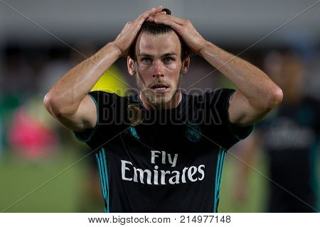 LOS ANGELES, CA - JULY 26: Gareth Bale during the 2017 International Champions Cup game between Manchester City and Real Madrid on July 26th 2017 at the Los Angeles Memorial Coliseum.