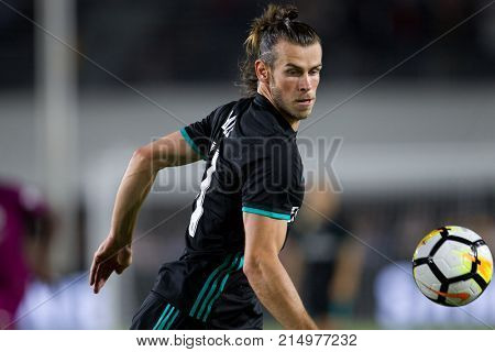 LOS ANGELES, CA - JULY 26: Gareth Bale during the 2017 International Champions Cup game between Manchester City and Real Madrid on July 26th 2017 at the Los Angeles Memorial Coliseum.