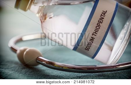 Vial With Sodium Thiopental Used For Euthanasia And Lethal Inyecion In A Hospita