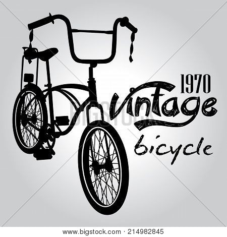 Retro bicycle vintage design black colour vector.