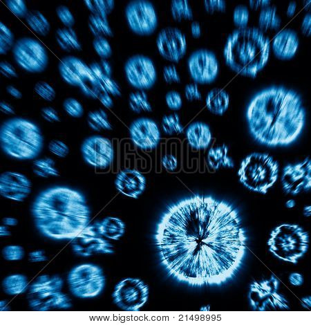 blue particles