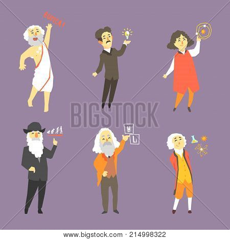 Famous Scientists Of The History Set Of Isolated Characters