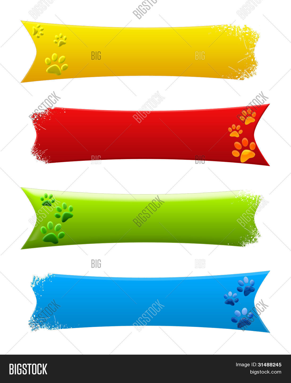 Paw Print Banner Image & Photo (Free Trial) | Bigstock