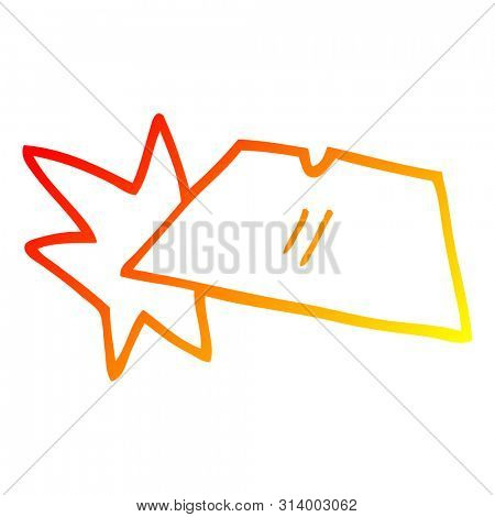 warm gradient line drawing of a cartoon shiny razorblades