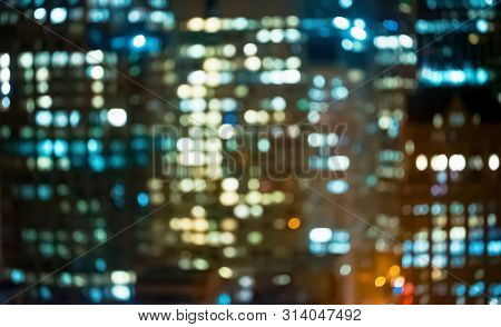 Blurred Abstract Bokeh Background Of San Francisco City Lights At Night