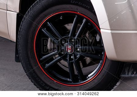 Novosibirsk, Russia - July 08, 2019: Suzuki Grand Vitara, Close-up Of The Alloy Wheel. Photography O