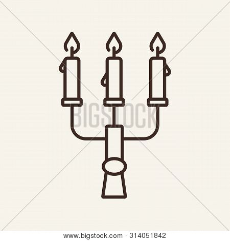 Chandelier Vector Line Icon. Light, Halloween, Attribute. Vector Illustration Can Be Used For Topics