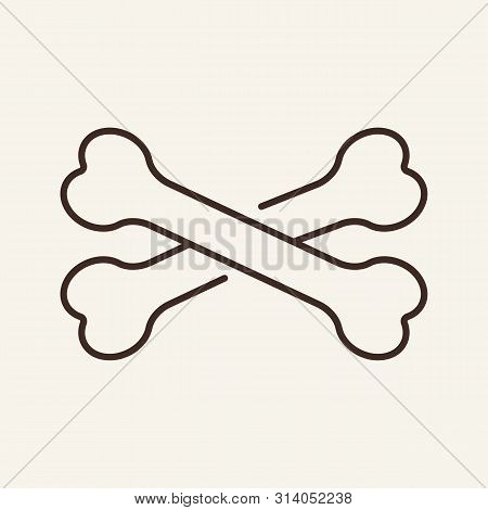 Crossed Bones Vector Line. Body, Halloween, Attribute. Holiday Concept. Vector Illustration Can Be U