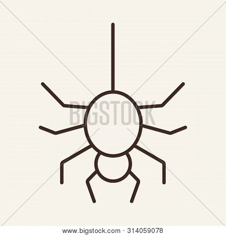 Spider Vector Line Icon. Insect, Halloween, Attribute. Holiday Concept. Vector Illustration Can Be U
