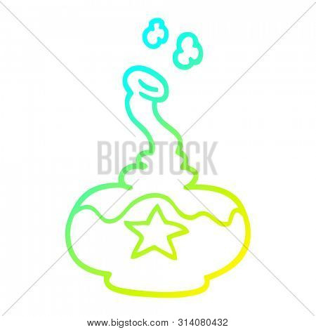 cold gradient line drawing of a cartoon potion
