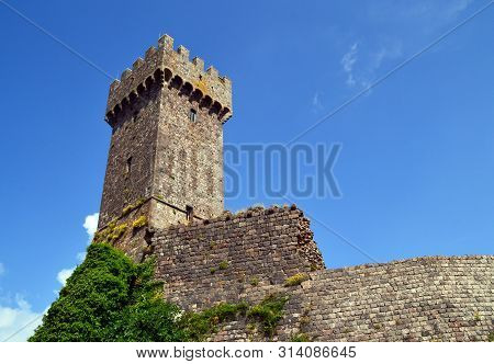 Outdoor Medieval Ruins Castle Of Radicofani, Tuscany, Italy