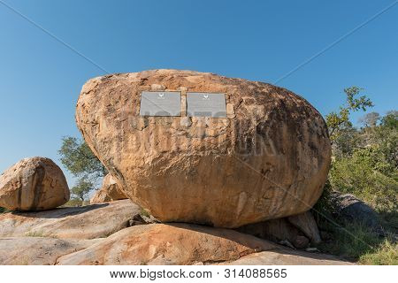 Kruger National Park, South Africa - May 6, 2019: A View Of The Kruger Tablets, Commemorating The Es