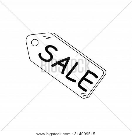 Sale, Price Tag Icon. Sign Isolated On White Background. Vector Flat Design Illustration