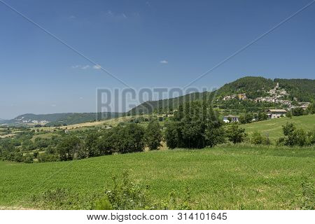 Passo Del Penice, Pavia, Lombardy, Italy: Mountaain Landscape At Late Spring (june) With View Of Pie