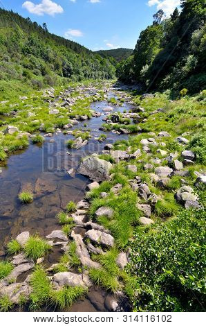 Beautiful View Of Bessa River In Northern Portugal