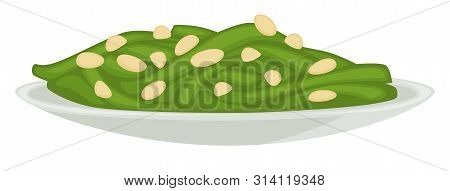 Seaweed In Plate Served Food With Sesame Seeds