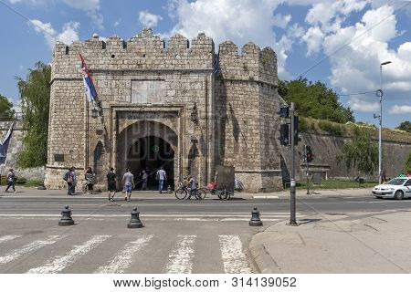 Nis, Serbia - June 15, 2019:  Outside View Of Stambol (istanbul) Gate At Fortress And  In City Of Ni