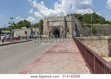 Nis, Serbia - June 15, 2019:  Outside View Of Stambol (istanbul) Gate At Fortress And  In City Of Ni