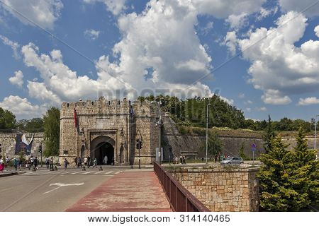 Nis, Serbia - June 15, 2019:  Outside View Of Stambol (istanbul) Gate At Fortress And  In City Of Ni