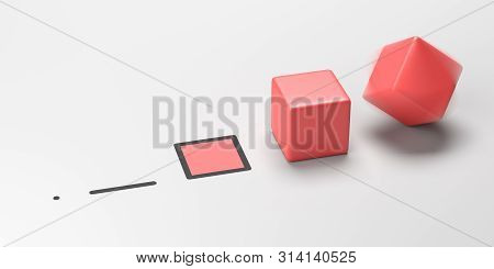 Set Of Shapes Showing Multidimensional Concept, 3d Illustration On White Background
