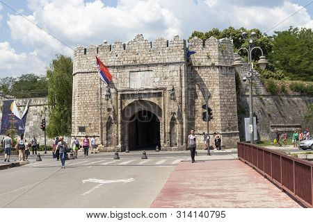 Nis, Serbia - June 15, 2019:  Outside View Of Stambol (istanbul) Gate At Fortress And  In City Of Ni