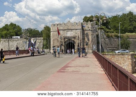 Nis, Serbia - June 15, 2019:  Outside View Of Stambol (istanbul) Gate At Fortress And  In City Of Ni
