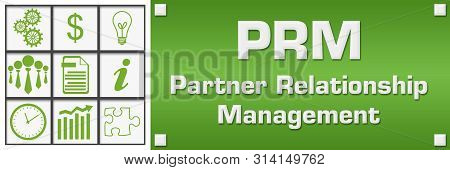 Prm - Partner Relationship Management Text Written Over Green Background.