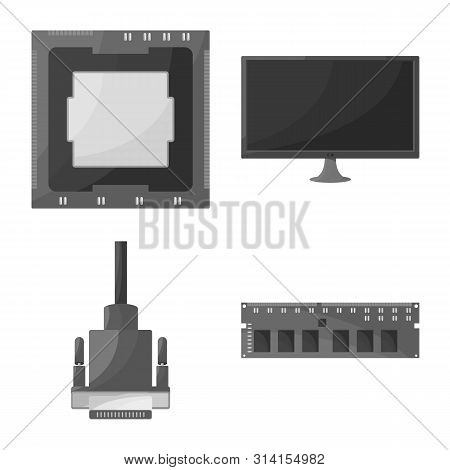 Isolated Object Of Desktop And Technology Symbol. Set Of Desktop And Device Stock Vector Illustratio