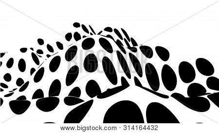 Optical Illusion Waves. Wave Gradient Halftone. Abstract Dotted Stippling. Vector Illustration.