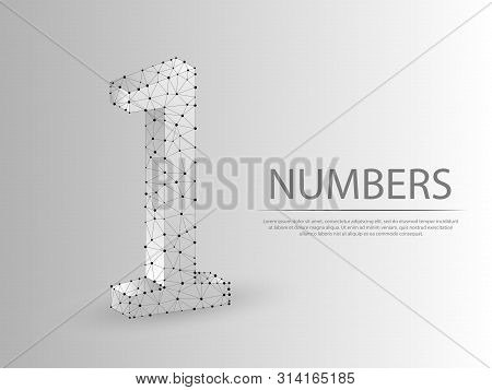 Number One Low Poly Abstract Illustration Consisting Of Points, Lines, And Shapes In The Form Of Pla