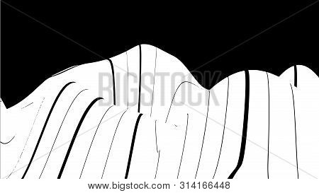Topographic Map Wave. Horizontal Lines Stripes Pattern Or Background With Wavy Distortion Effect. Ar