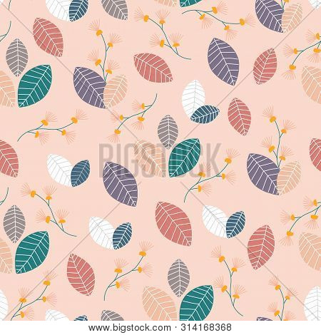 Autumn Colorful Leaves In A Seamless Pattern Design