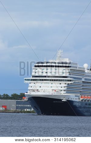 Velsen, The Netherlands - July 7th 2019: Ms Nieuw Statendam Operated By Holland America Line On Nort