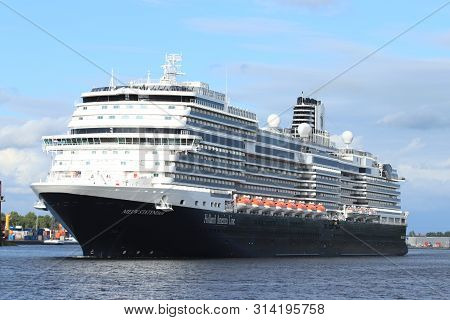 Velsen, The Netherlands - July 7th 2019: Ms Nieuw Statendam Operated By Holland America Line On Nort