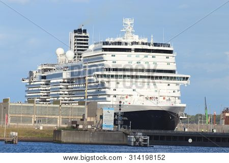 Ijmuiden, The Netherlands - July 7th 2019: Ms Nieuw Statendam Operated By Holland America Line In No