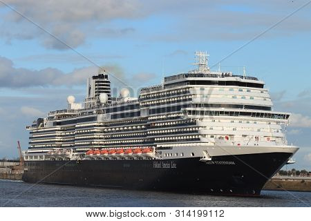 Ijmuiden, The Netherlands - July 7th 2019: Ms Nieuw Statendam Operated By Holland America Line In No