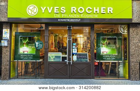 Cologne, Germany - February 28, 2015: Detail Of The Yves Rocher Store In Cologne, Germany. Yves Roch