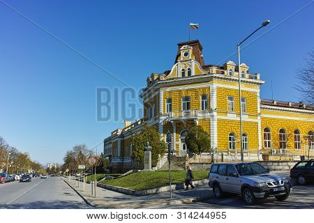 Shumen, Bulgaria - April 10, 2017: Building Of Military Club In City Of Shumen, Bulgaria
