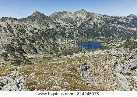 Amazing Landscape Of Popovo Lake, Dzhangal And Polezhan Peaks From Dzhano Peak, Pirin Mountain, Bulg