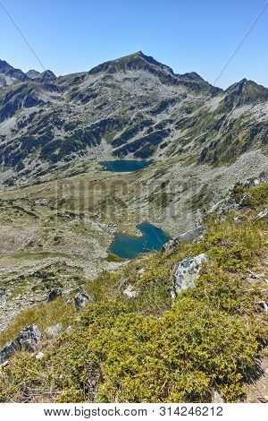 Amazing Landscape Of Kamenitsa Peak, Argirovo And Mitrovo Lakes From Dzhano Peak, Pirin Mountain, Bu