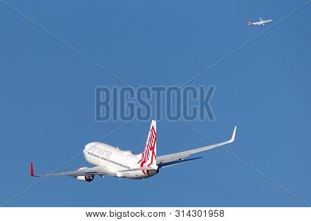 Sydney, Australia - October 7, 2013: Virgin Australia Airlines Boeing 737 Airliner Taking Off From S