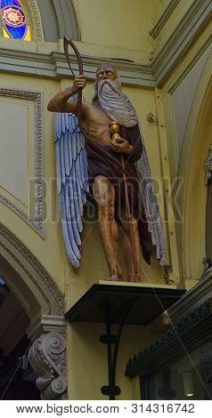 Melbourne / Vic - Australia: Jul 28 2019: Father Time Cronus Statue