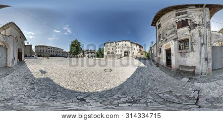 Valvasone, Friuli Venezia Giulia Region,  Italy. July 29, 2019.   360 Degree Spherical Panoramic Vie