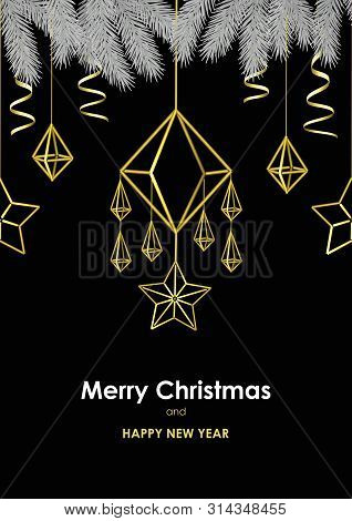 Merry Christmas And Happy New Year Scandinavian Style Card
