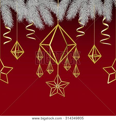 Merry Christmas And Happy New Year Scandinavian Seamless Pattern