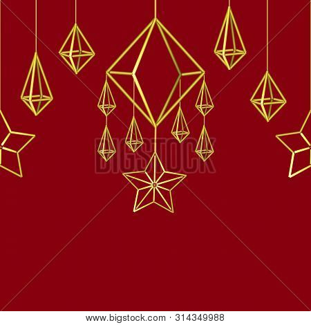 Merry Christmas And Happy New Year Scandinavian Seamless Pattern