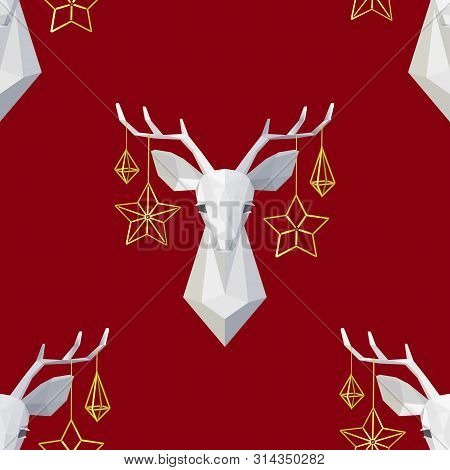 Christmas And New Year Scandinavian Style Seamless Pattern