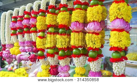 Garlands At Sri Maha Mariamman Temple In Bangkok, Thailand