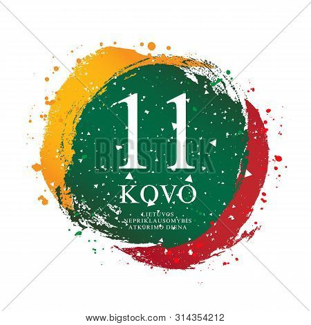 Lithuanian Flag In The Shape Of A Circle. March 11 - Day Of The Restoration Of The Independence Of L