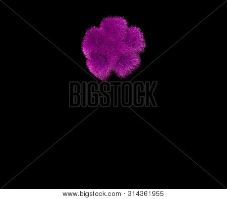 Sweet Fashion Pink Pilous Alphabet Isolated On Black - Asterisk, Fashion Concept 3d Illustration Of 